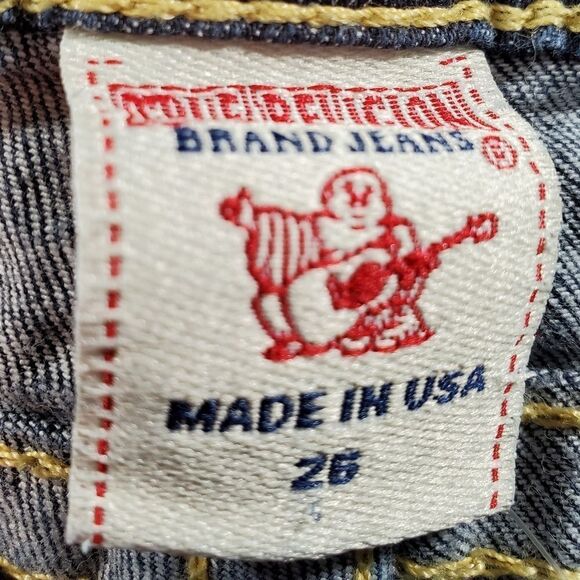 🔹️True Religion Dark w/Sequined Back Pockets Size 2/26 - Picture 8 of 9